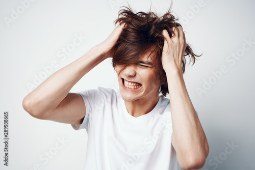 young man with headache