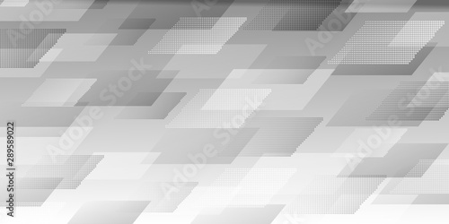 Abstract background of intersecting parallelograms consisting of dots, in gray colors photo