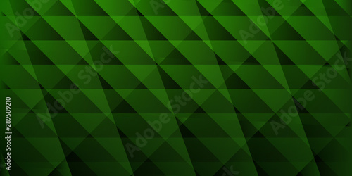 Abstract background of intersecting lines and polygons in green colors