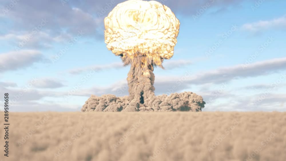 Massive Nuclear Explosion Test With A Giant Shockwave Hitting Camera 素材