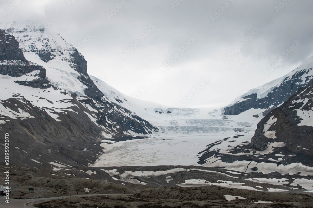 Athabasca Glacier snow covered 
