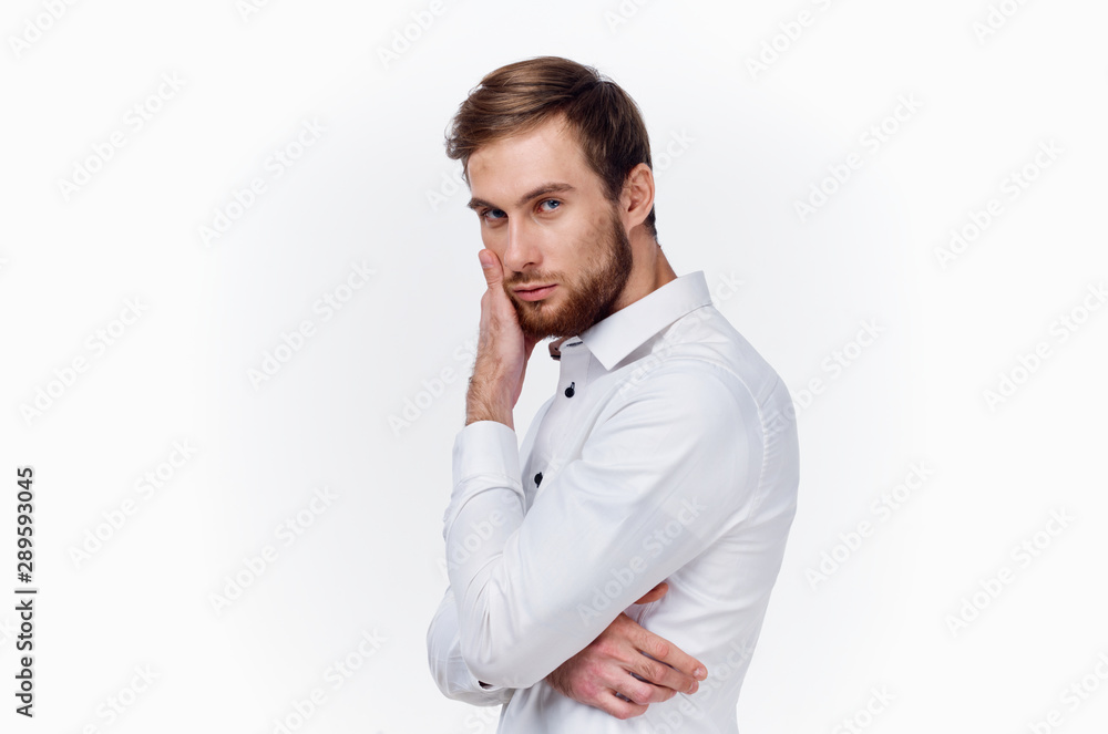 portrait of a young man isolated on white background portrait of a young man isolated on white background