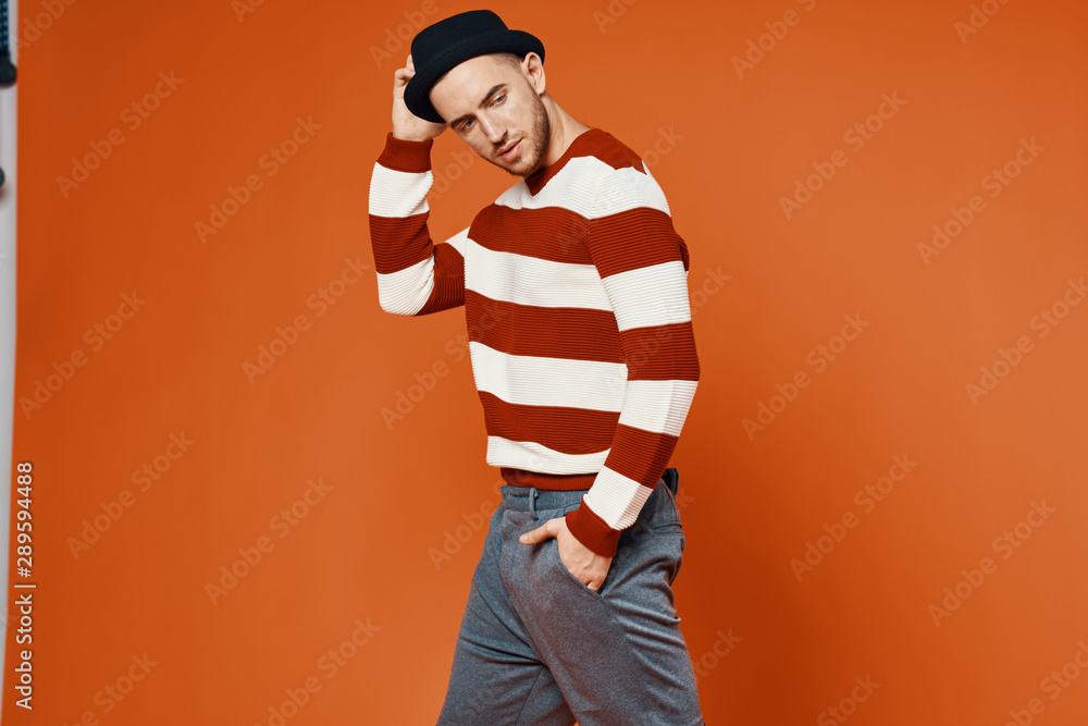 Fototapeta premium young man with headphones listening to music