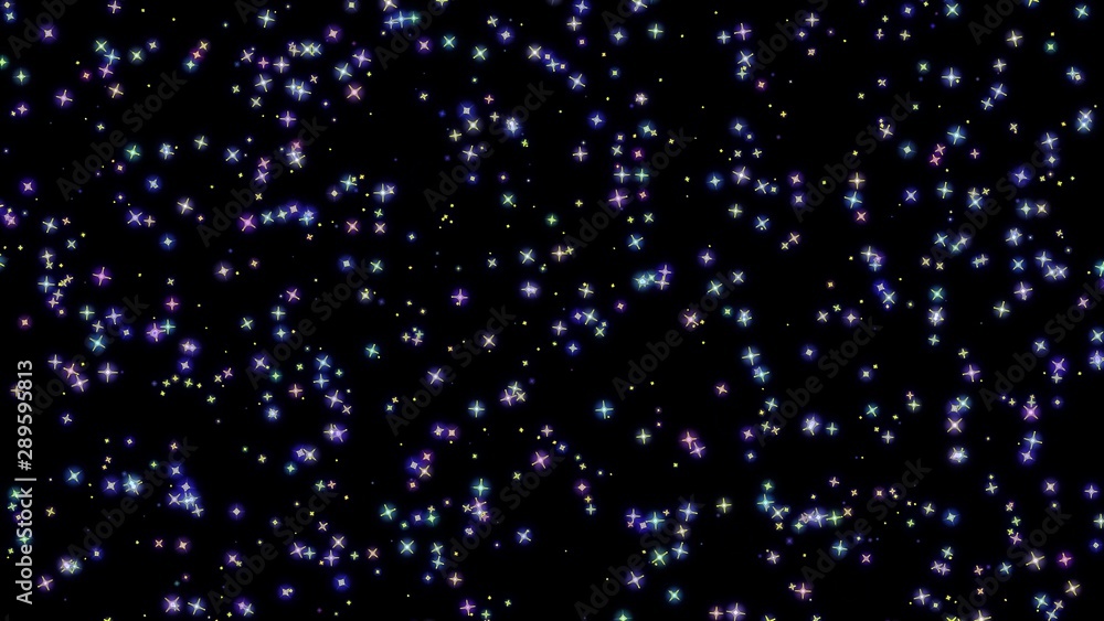 Fototapeta premium flashing stars, starry sky, appear and disappear on a black background