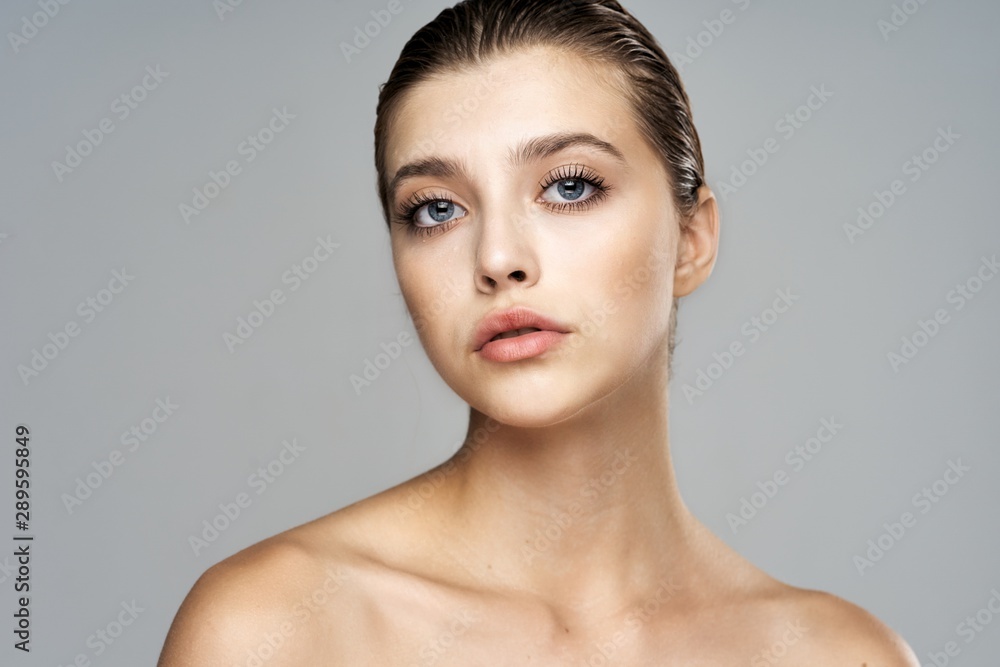 portrait of woman with clear skin portrait of woman with clear skin