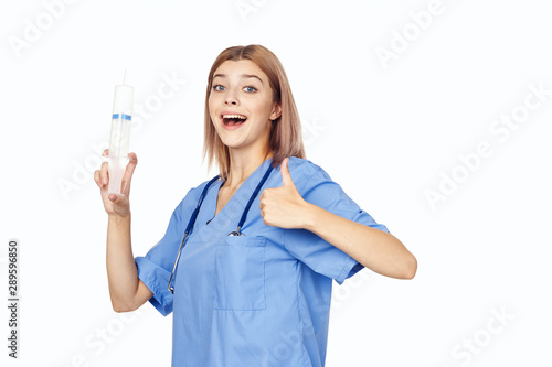 young doctor with syringe