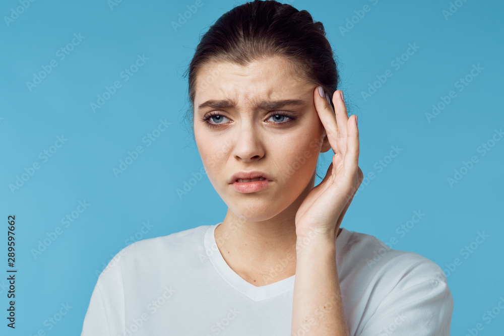 young woman with headache