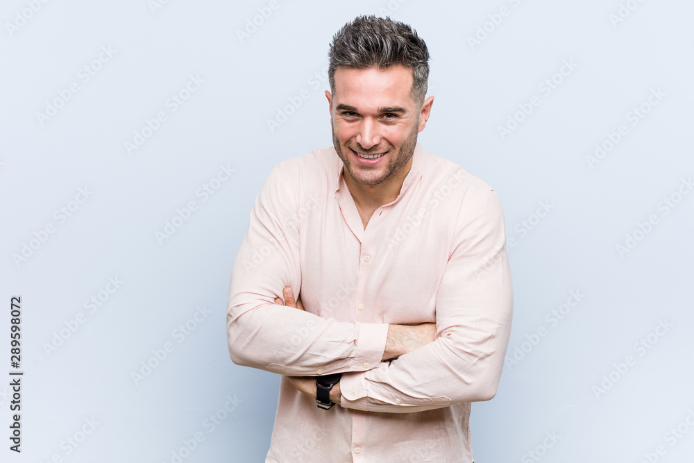 Young handsome cool man laughing and having fun. Young handsome cool man laughing and having fun.