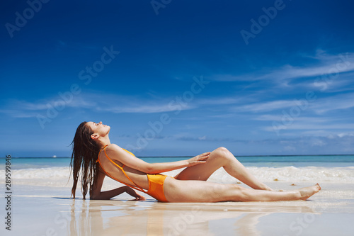 woman in bikini on the beach