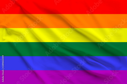 LGBT rainbow flag  Pride flag  Freedom flag - an international symbol of the lesbian  gay  bisexual and transgender community on silk