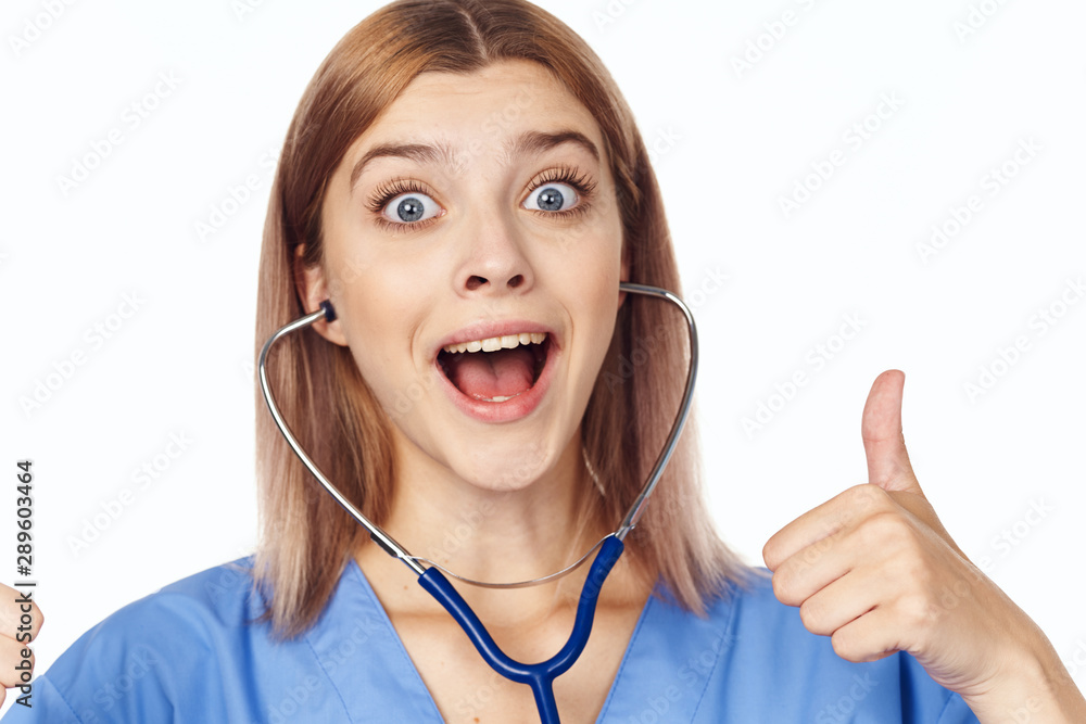 portrait of a female doctor with stethoscope portrait of a female doctor with stethoscope