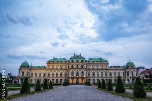 upper belvedere palace at night