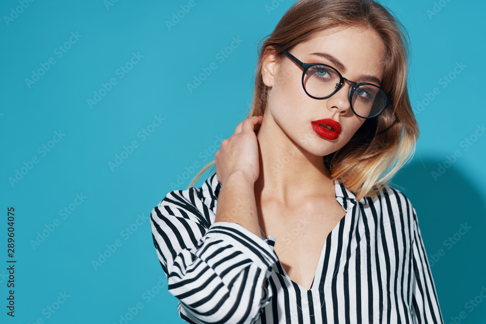 portrait of young woman in glasses