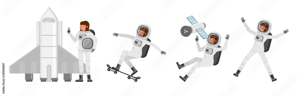 Astronaut woman vector character design no6 Astronaut woman vector character design no6