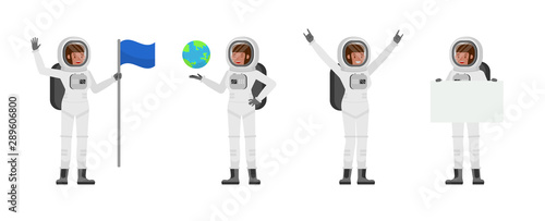 Astronaut woman vector character design no2