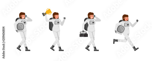 Astronaut woman vector character design no3
