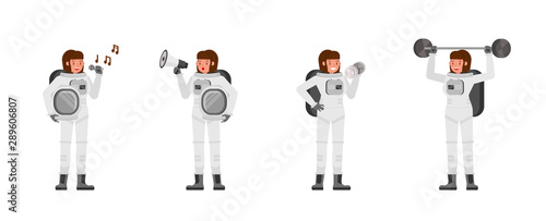Astronaut woman vector character design no4