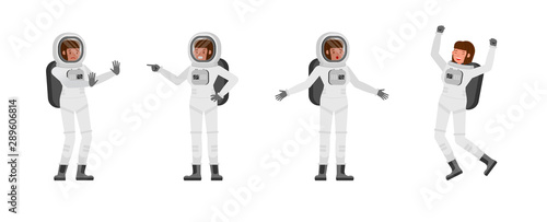Astronaut woman vector character design no5