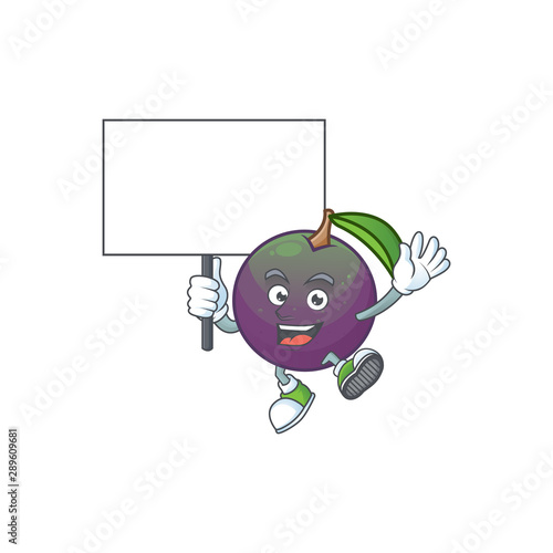 Bring board star apple cartoon character with mascot