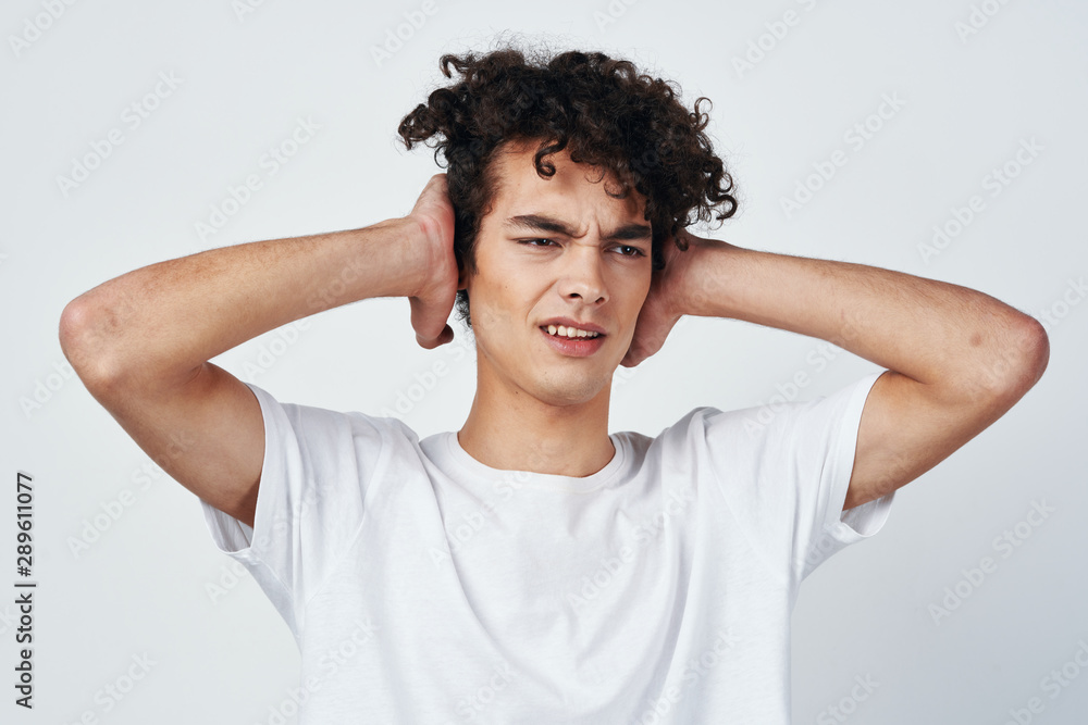 young man with headache young man with headache