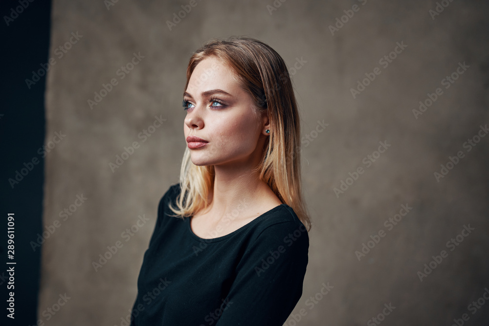 portrait of woman in dress with clear skin portrait of woman in dress with clear skin