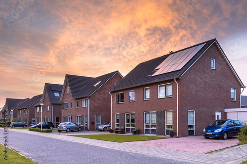 Street with modern family houses