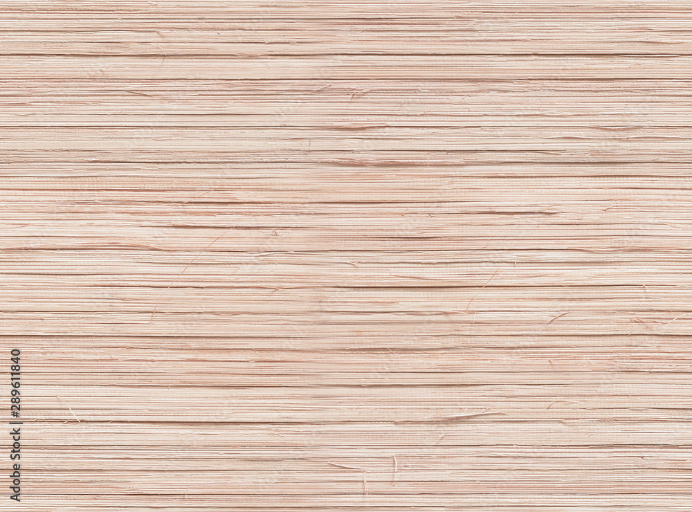 Naklejka premium Closeup of natural bamboo straw texture background with horizontal lines
