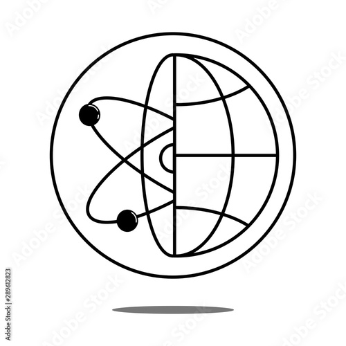 Science icon with shadow. Simple illustration isolated on white background for graphic and web design.