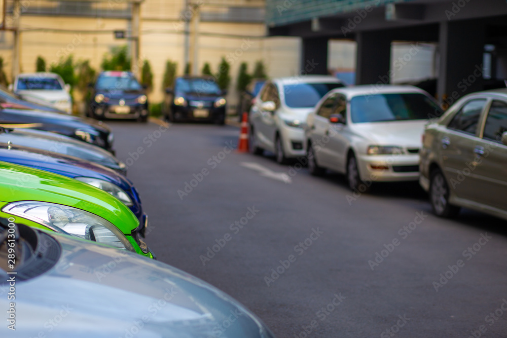 Car parking lot in modern condominium Car parking lot in modern condominium