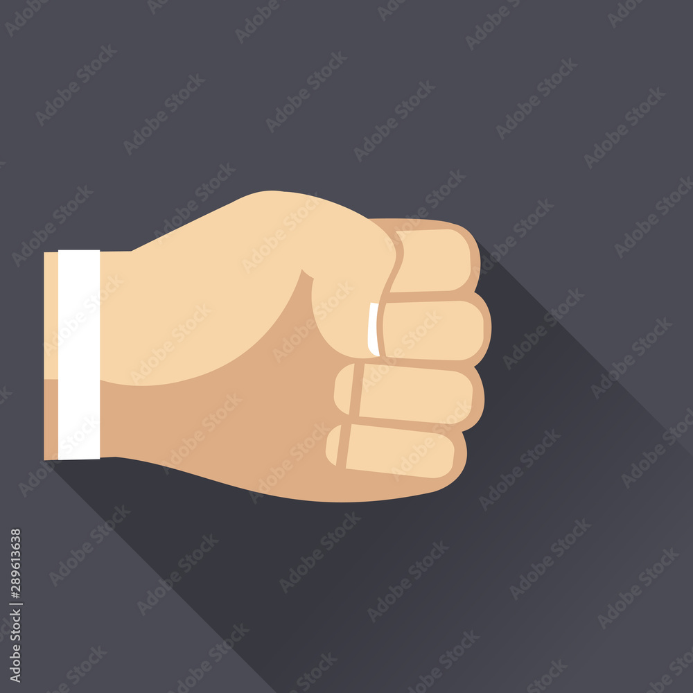 fist hand gesture. symbol of power. flat design. vector illustration fist hand gesture. symbol of power. flat design. vector illustration