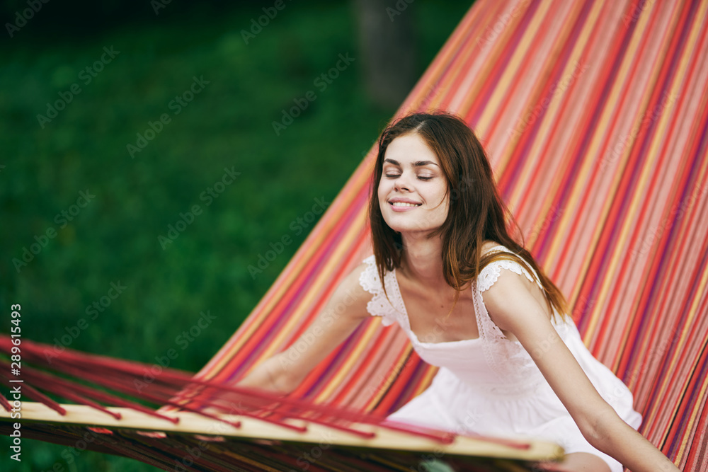 Fototapeta premium young woman in hammock