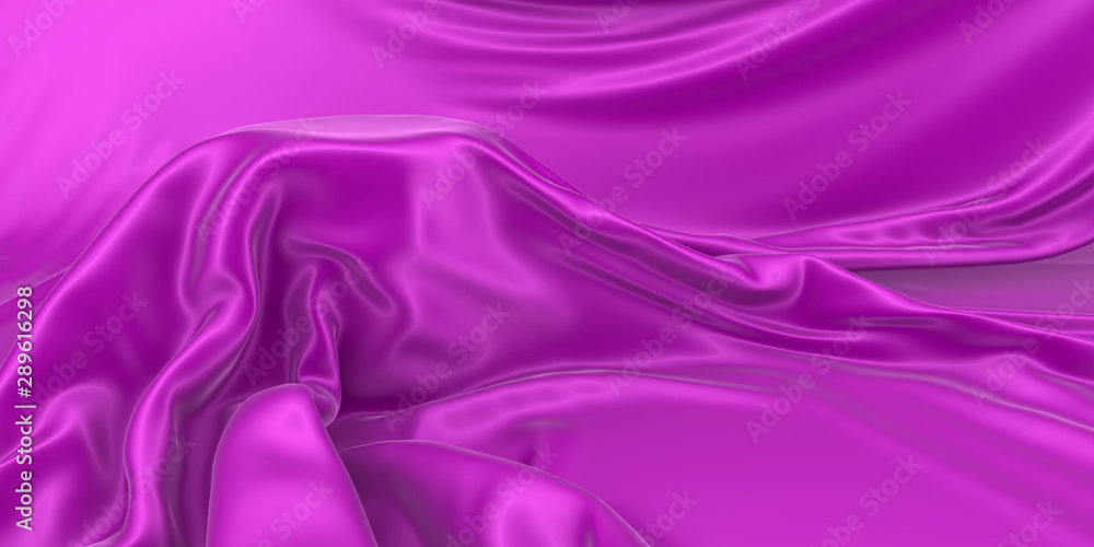 Obraz premium Pedestal or place for a product covered with silk.