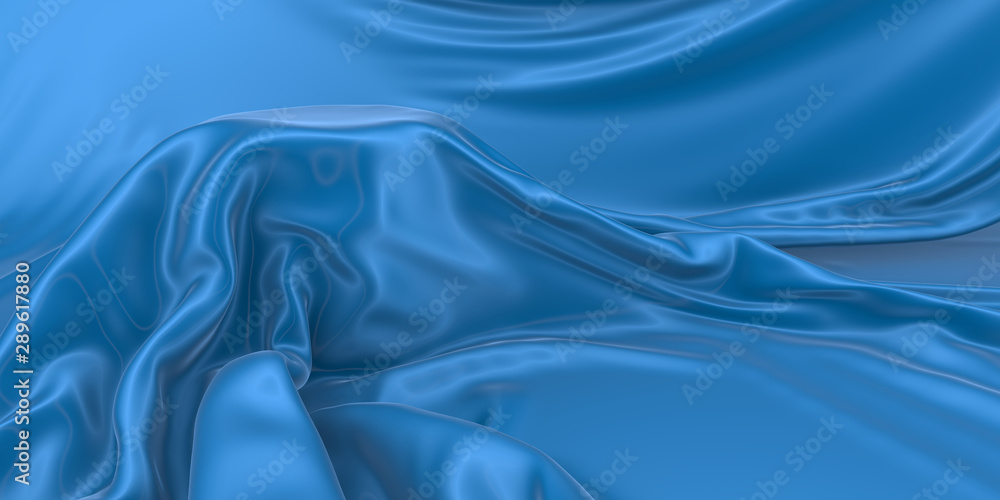 Obraz premium Pedestal or place for a product covered with silk.