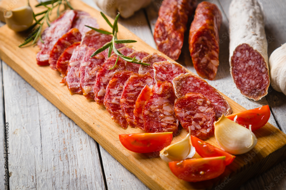 Cured pork and beef sausages Cured pork and beef sausages