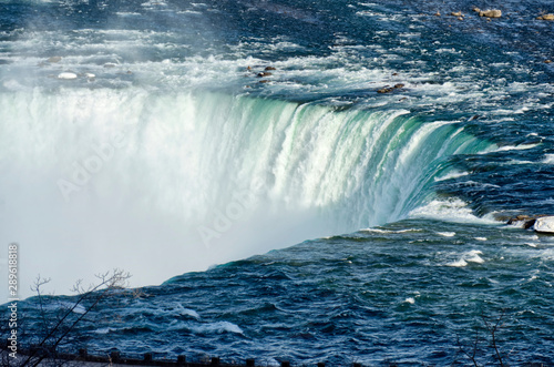 upper edge of the famous Niagara Falls (Horseshoe Falls) from the Canadian side in spring
