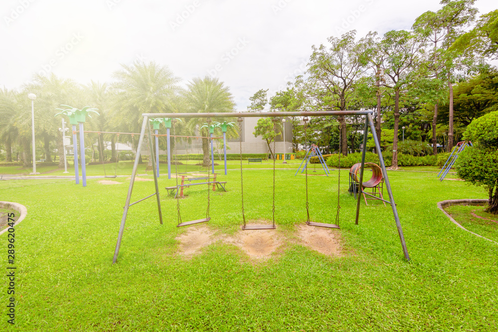 Fototapeta premium Swing for swinging and relaxing in the garden