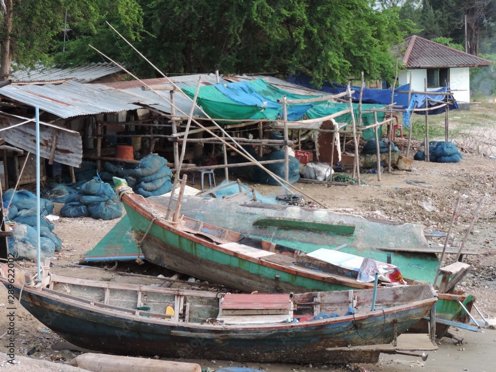 boats on the beach