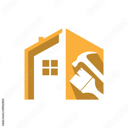 Home Repair Logo with maintenance tools and house construction concept