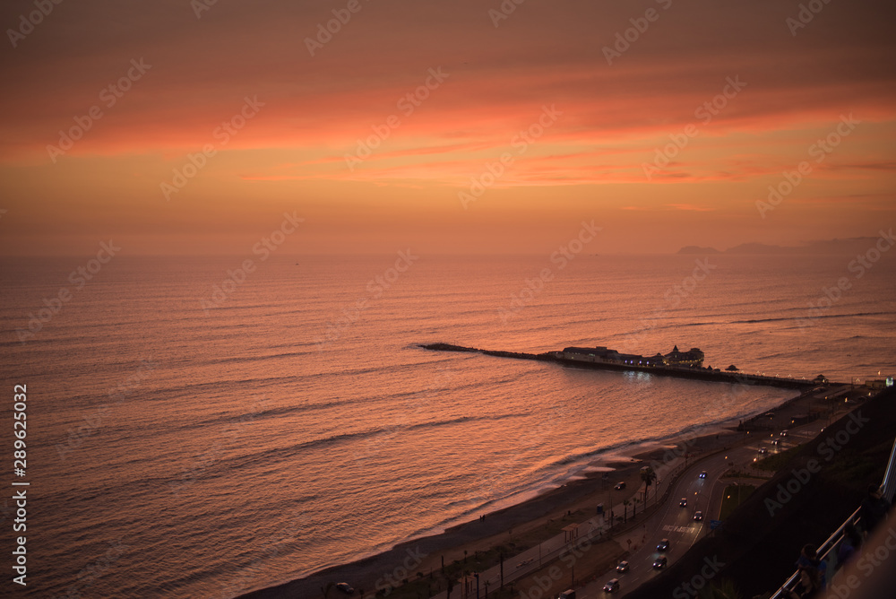 Sunset in Lima, Peru