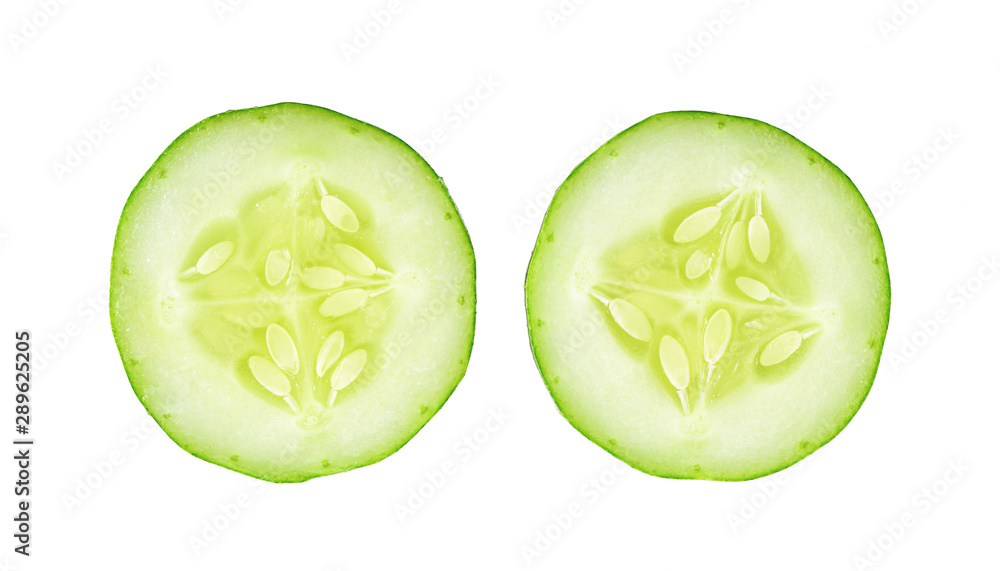 cucumber piece on white background cucumber piece on white background