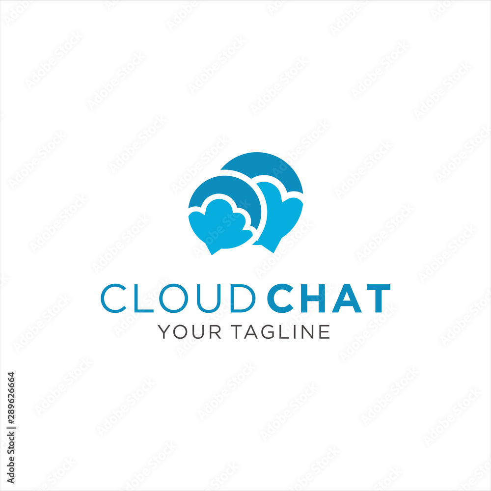 Cloud Chat Social Media Logo Design Vector Illustration Template Idea