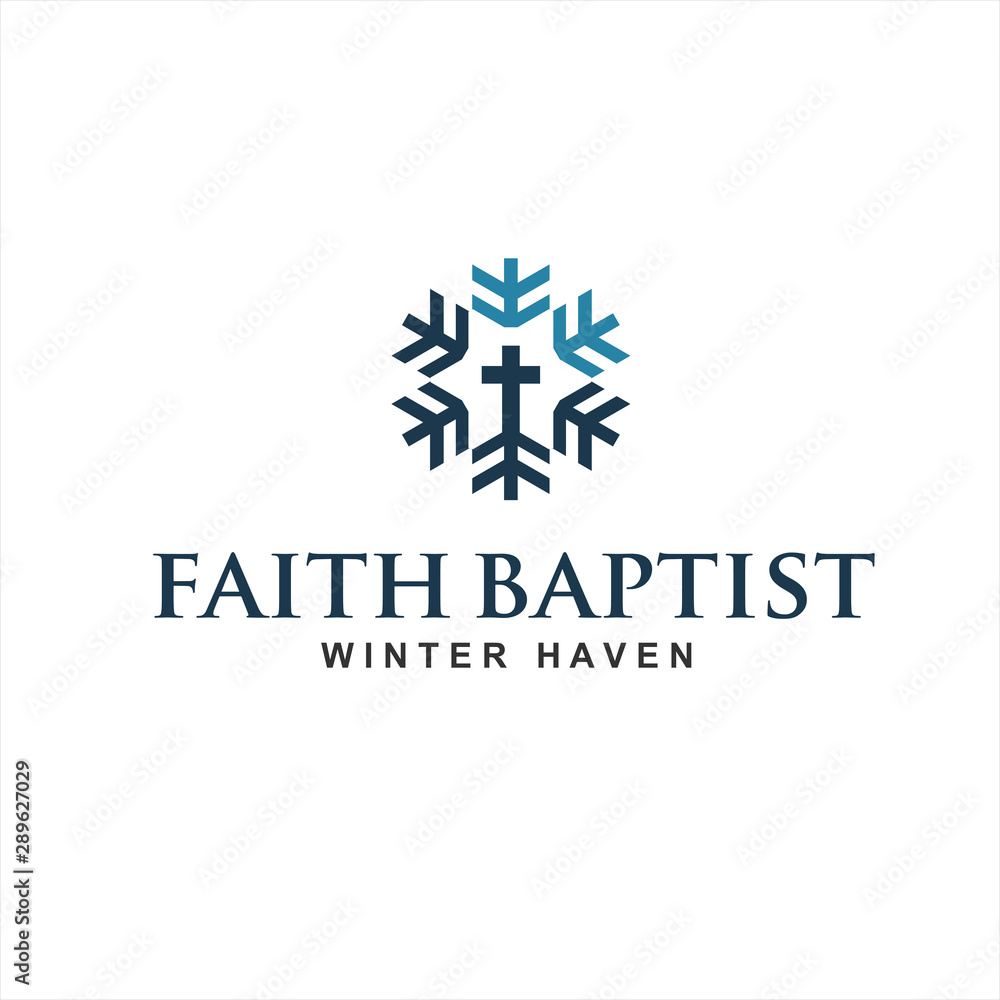 Snowflake Church Logo Design Vector Illustration Template Idea Snowflake Church Logo Design Vector Illustration Template Idea