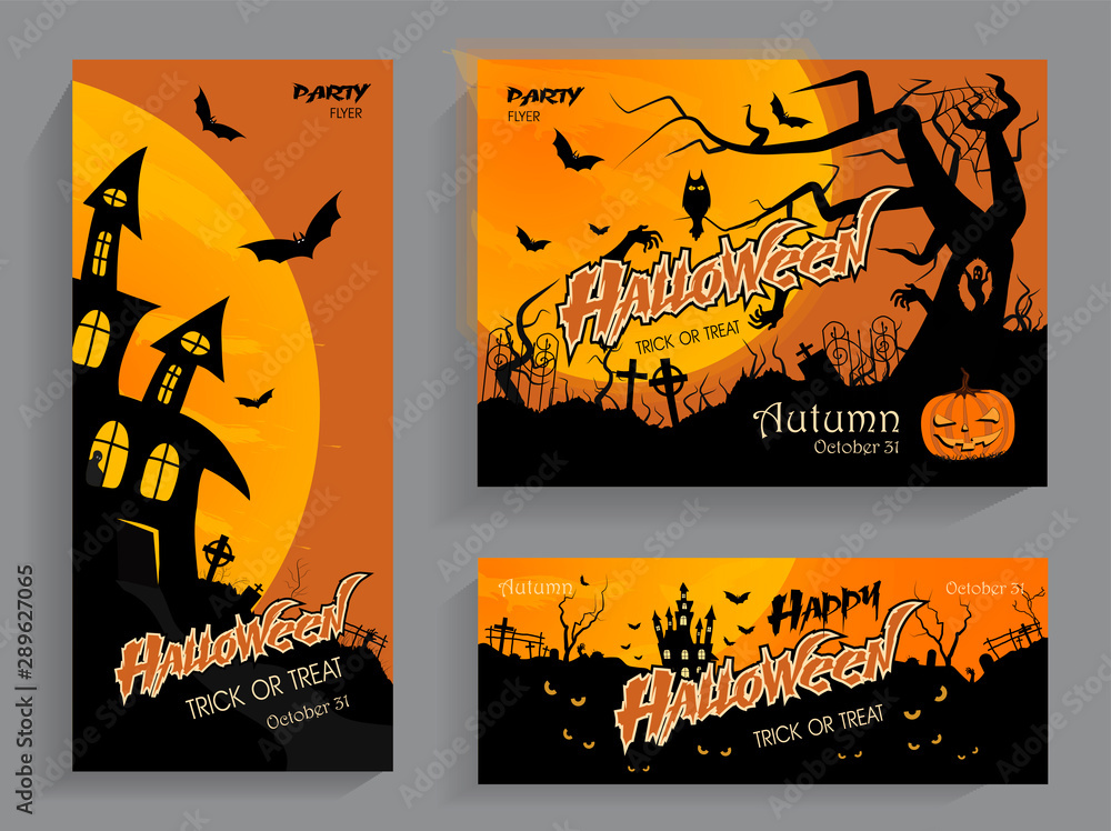 Flyers with Halloween invitations