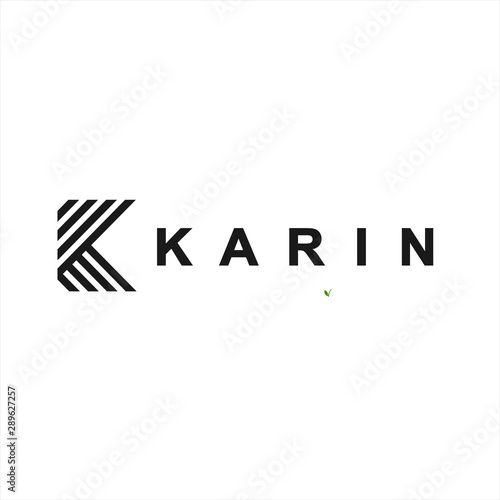 K Logo Black and White Design