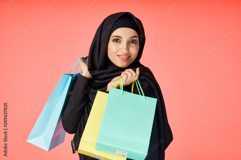 young woman with shopping bags young woman with shopping bags