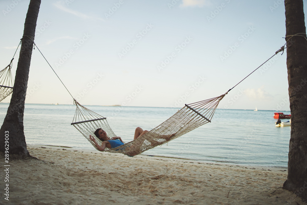 Naklejka premium fishing on the beach