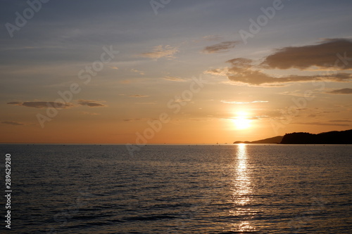 Sunset in the sea at Chonburi © thitikorn
