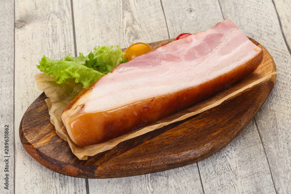 Smoked pork breast with salad leaves Smoked pork breast with salad leaves