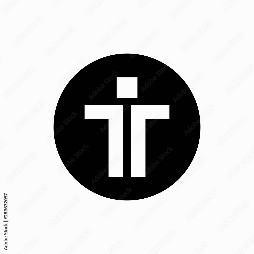 letter T that formed human icon letter T that formed human icon