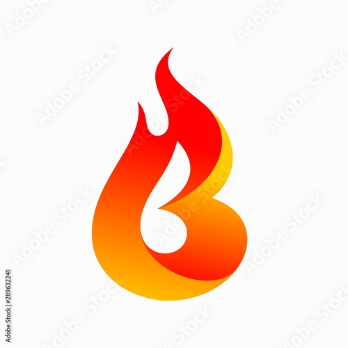 Fototapeta Naklejka Na Ścianę i Meble -  Fire logo that formed letter B